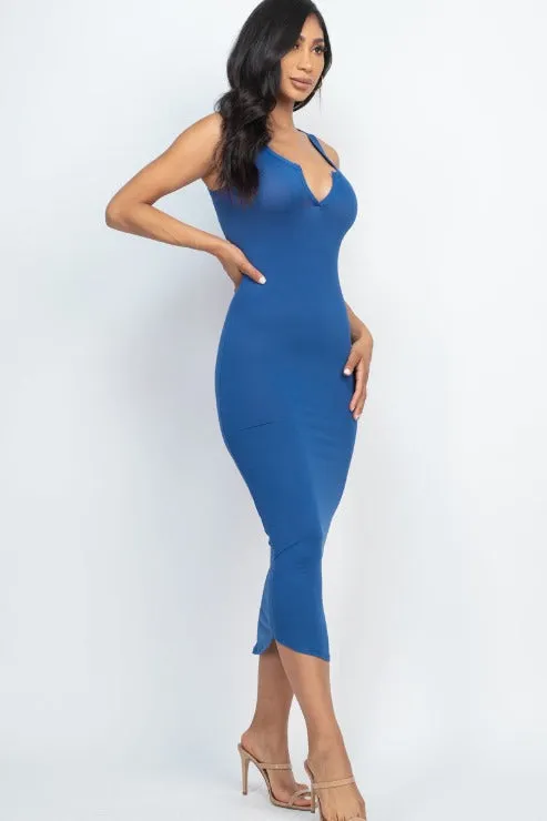 Split Neck Tank Midi Dress (CAPELLA)