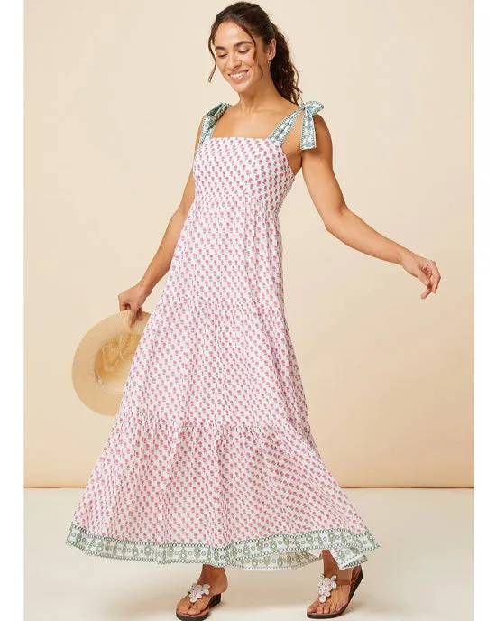 Tabitha Maxi Dress Flower Pink/Green