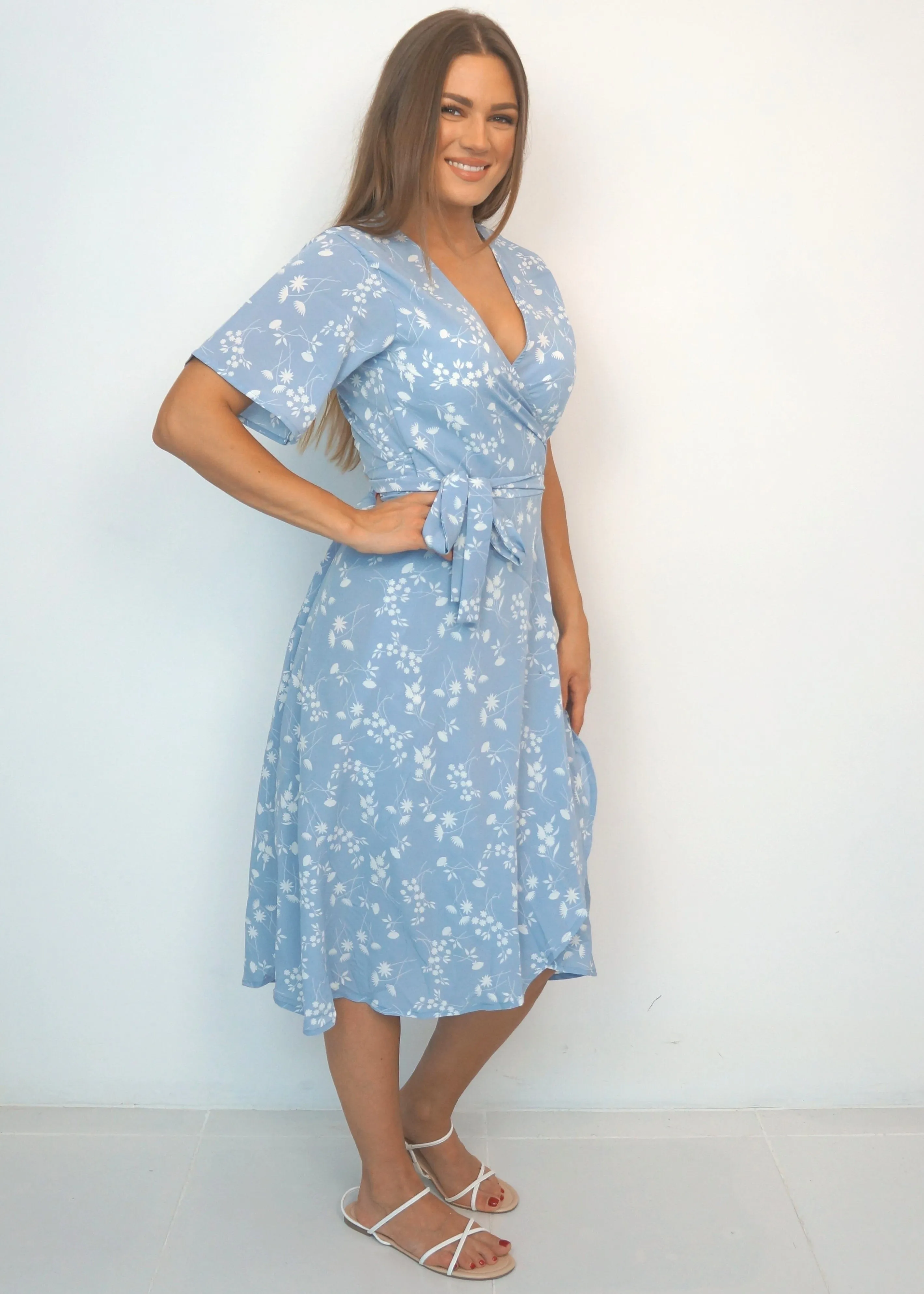 The Midi Wrap Dress - Blue Sky Thinking
