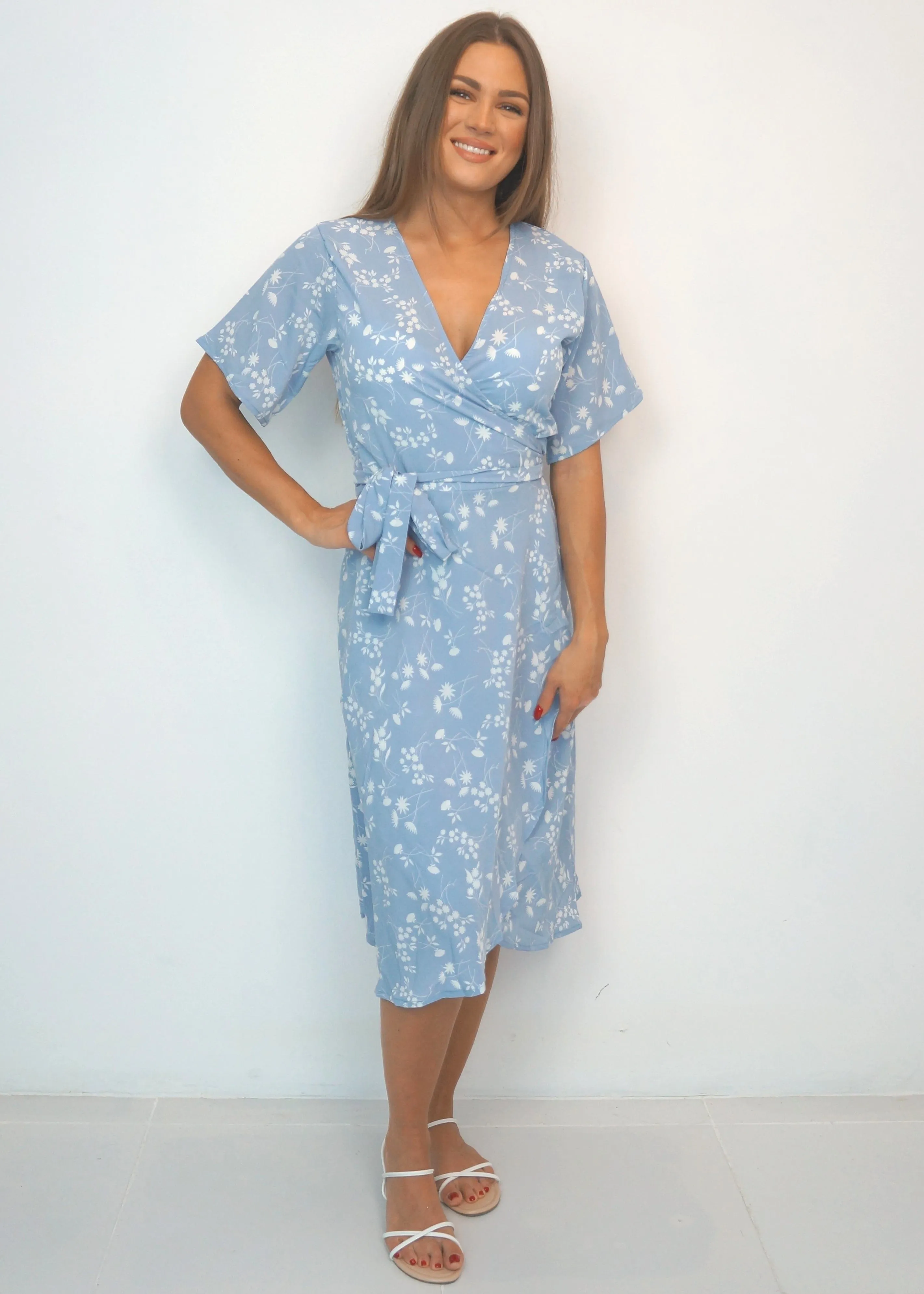 The Midi Wrap Dress - Blue Sky Thinking