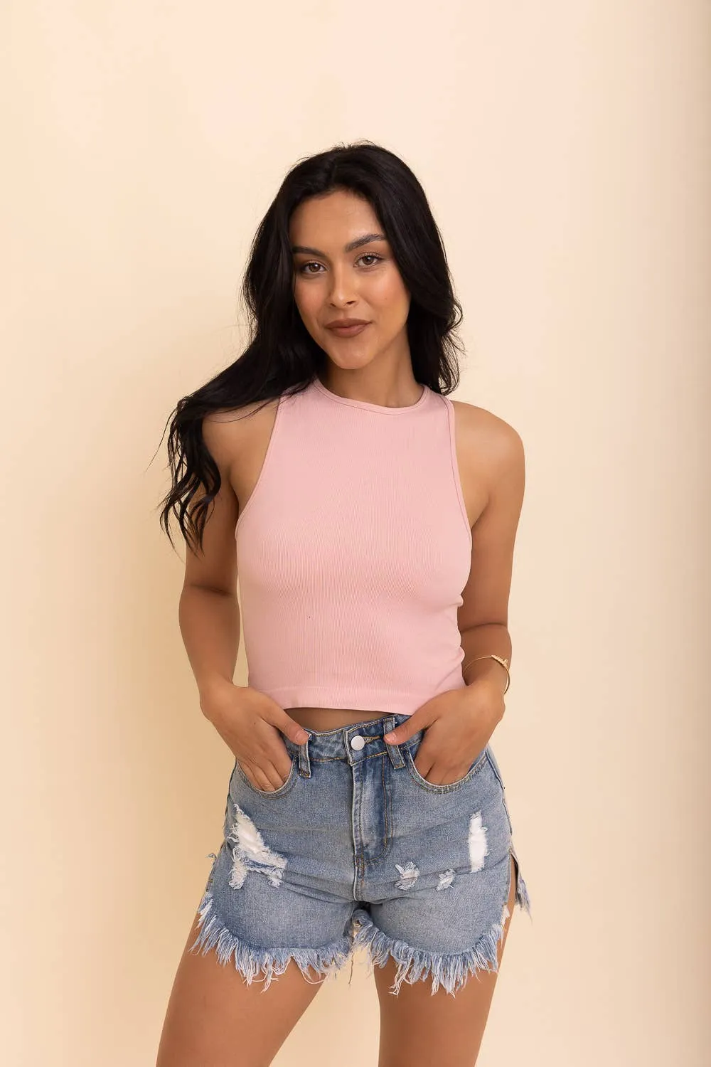 Trendy Cropped Brami with High Neckline 💙