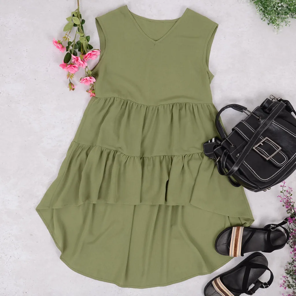 V-Neck Ruffle Tunic Tank