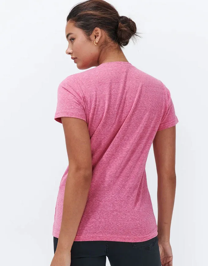 Veronica V Neck Tee Rasberry Marle