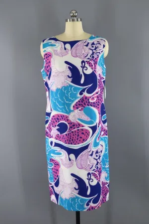 Vintage 60s Mod Print Shift Dress