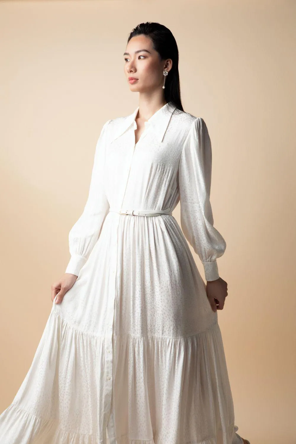 Winter Gypsy Bishop Sleeved Silk Maxi Dress