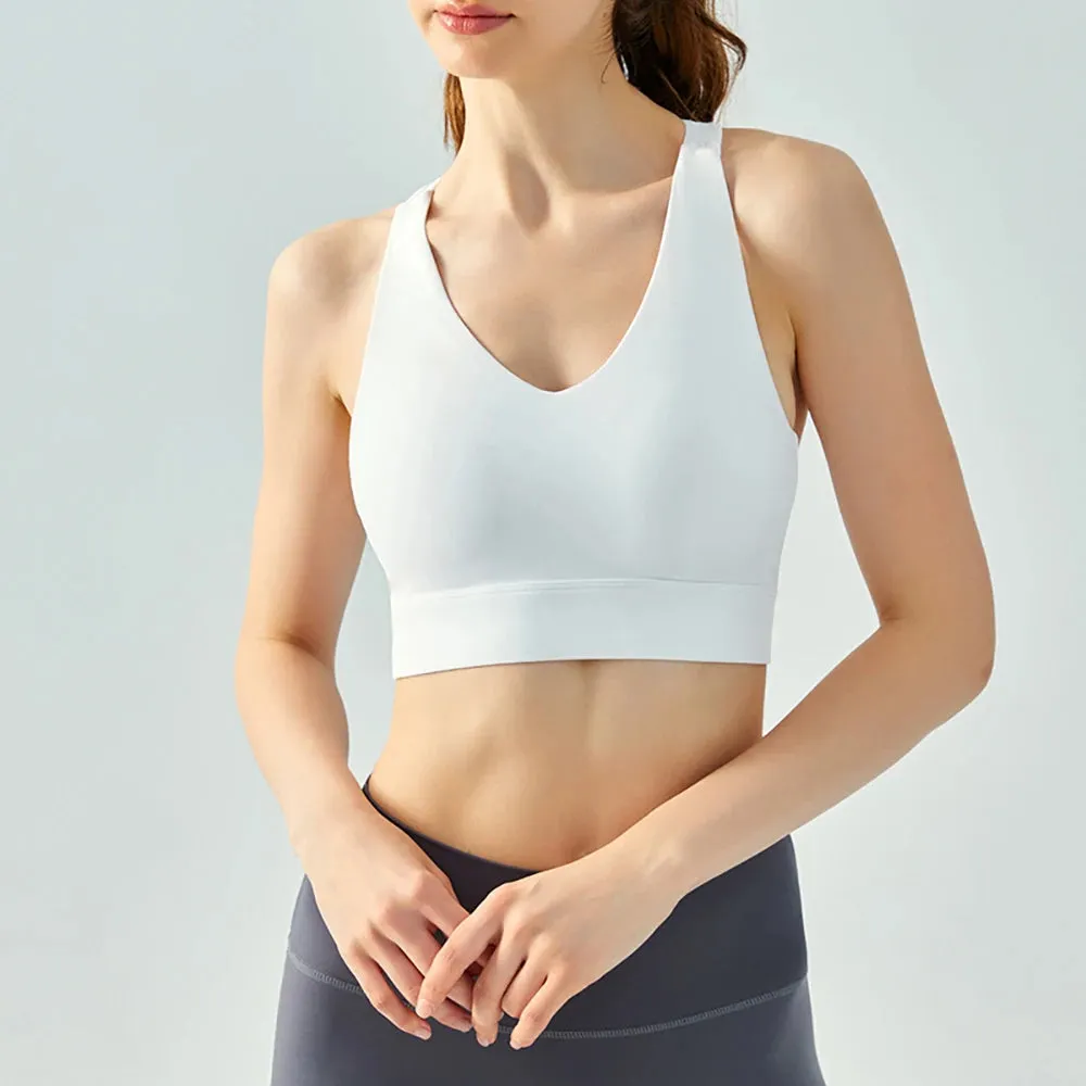 WISYOA Sexy Backless Sports Bra Women Outfits Fitness Top with Push Up Gym Wear Running Training Underwear for Workout Yoga Top
