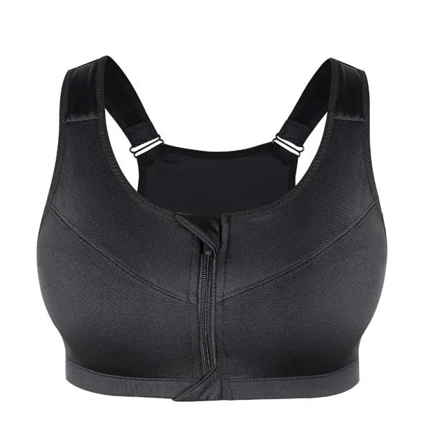 Women Zipper Sports Bra