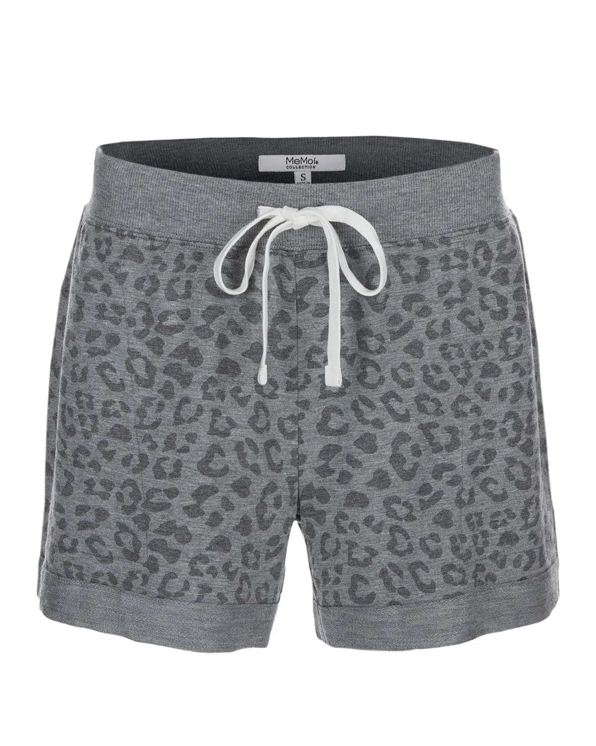 Women's Leopard Print Heathered Terry Lounge Shorts