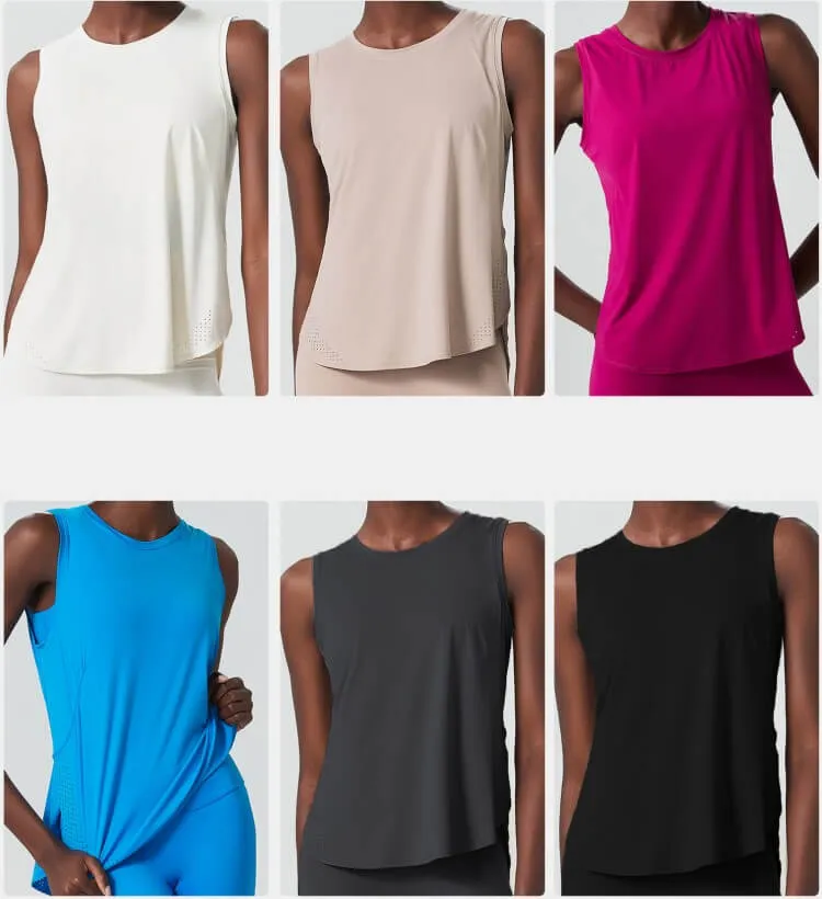 Women's Yoga Sleeveless Tank Top Loose Fit Shirt