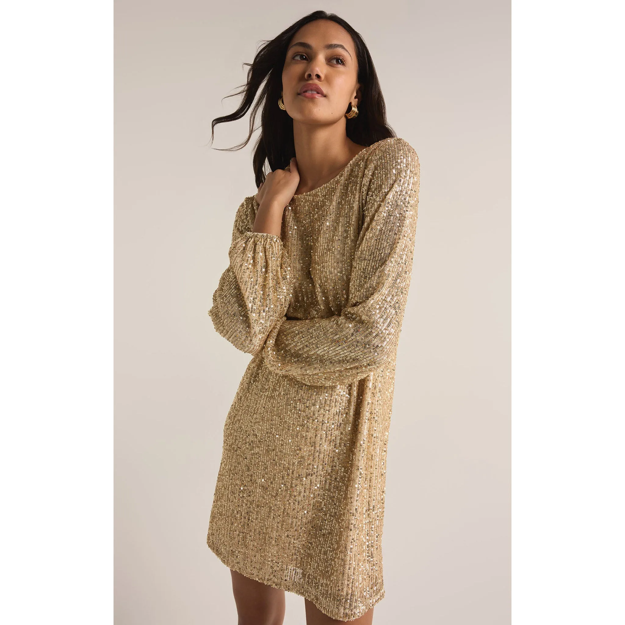 Z Supply Andromeda Sequin Dress in Champagne