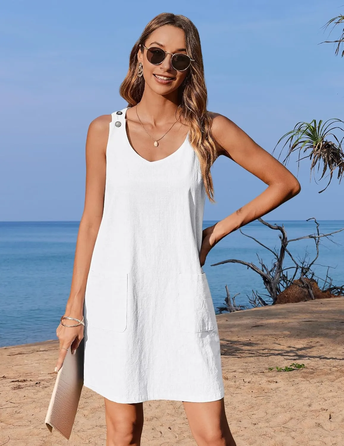 Zeagoo Summer Dress for Women Sleeveless Tank Dress