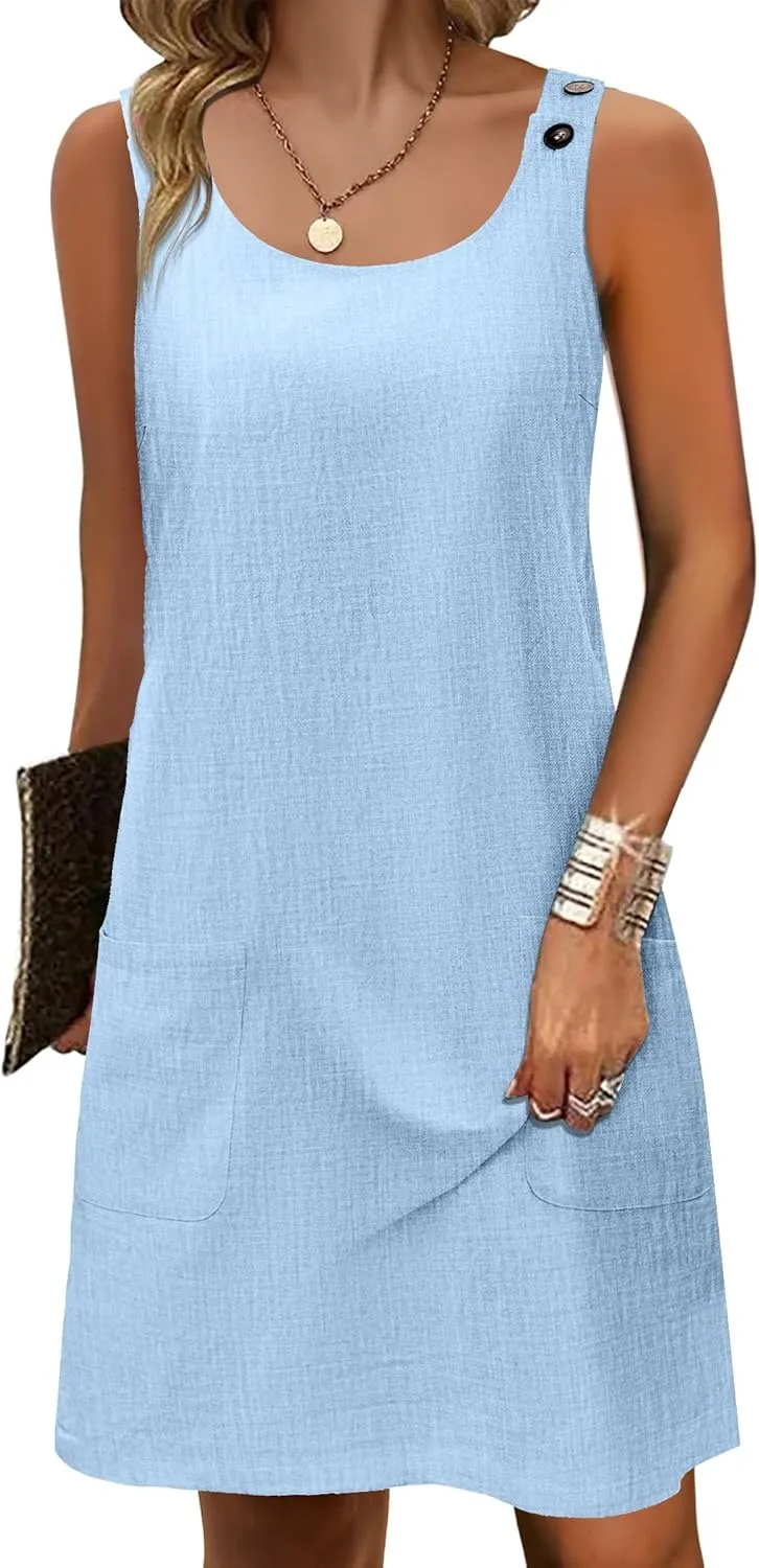 Zeagoo Summer Dress for Women Sleeveless Tank Dress