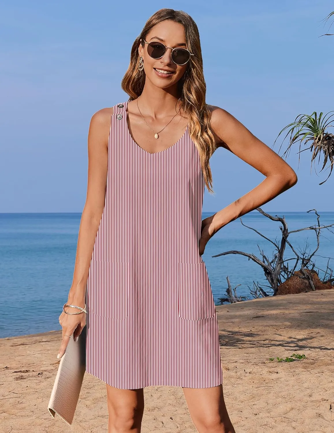 Zeagoo Summer Dress for Women Sleeveless Tank Dress