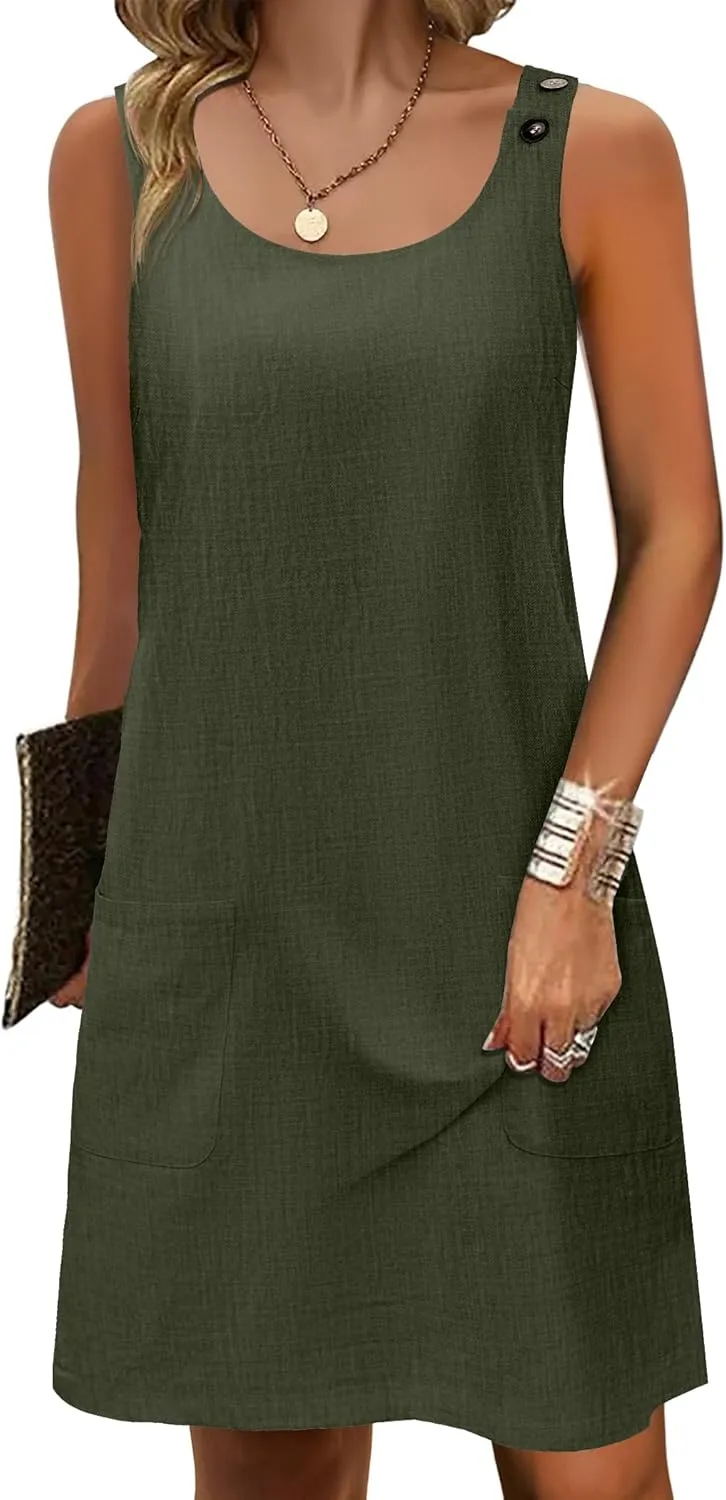 Zeagoo Summer Dress for Women Sleeveless Tank Dress