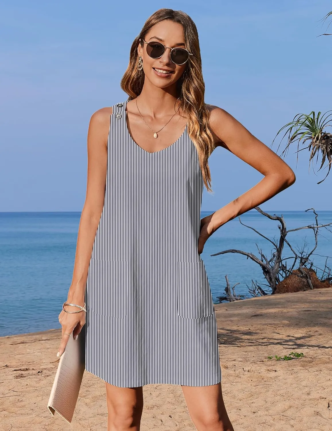 Zeagoo Summer Dress for Women Sleeveless Tank Dress